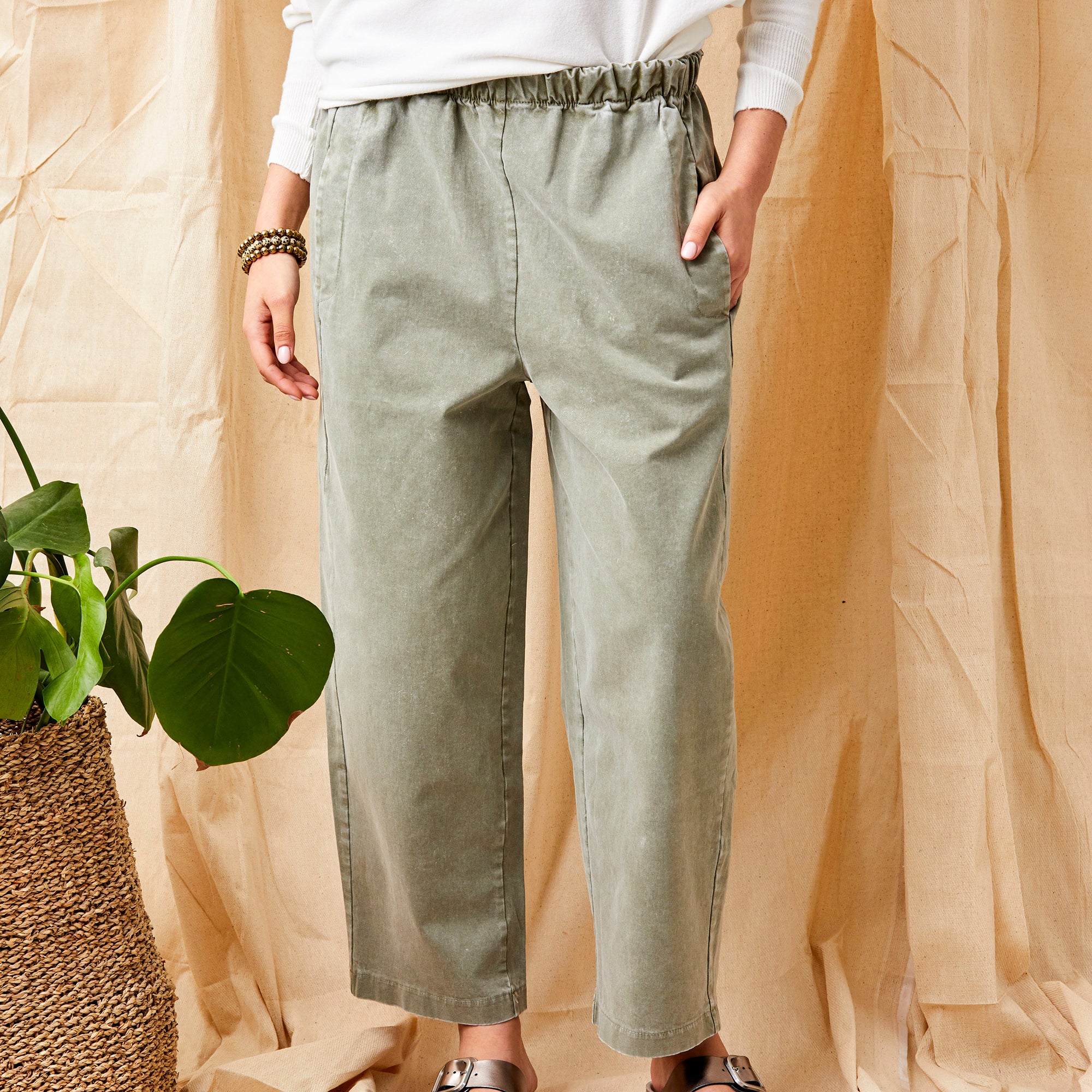 Orly Heavy Cotton Vintage Wash Baggy Pants - Suzy D London