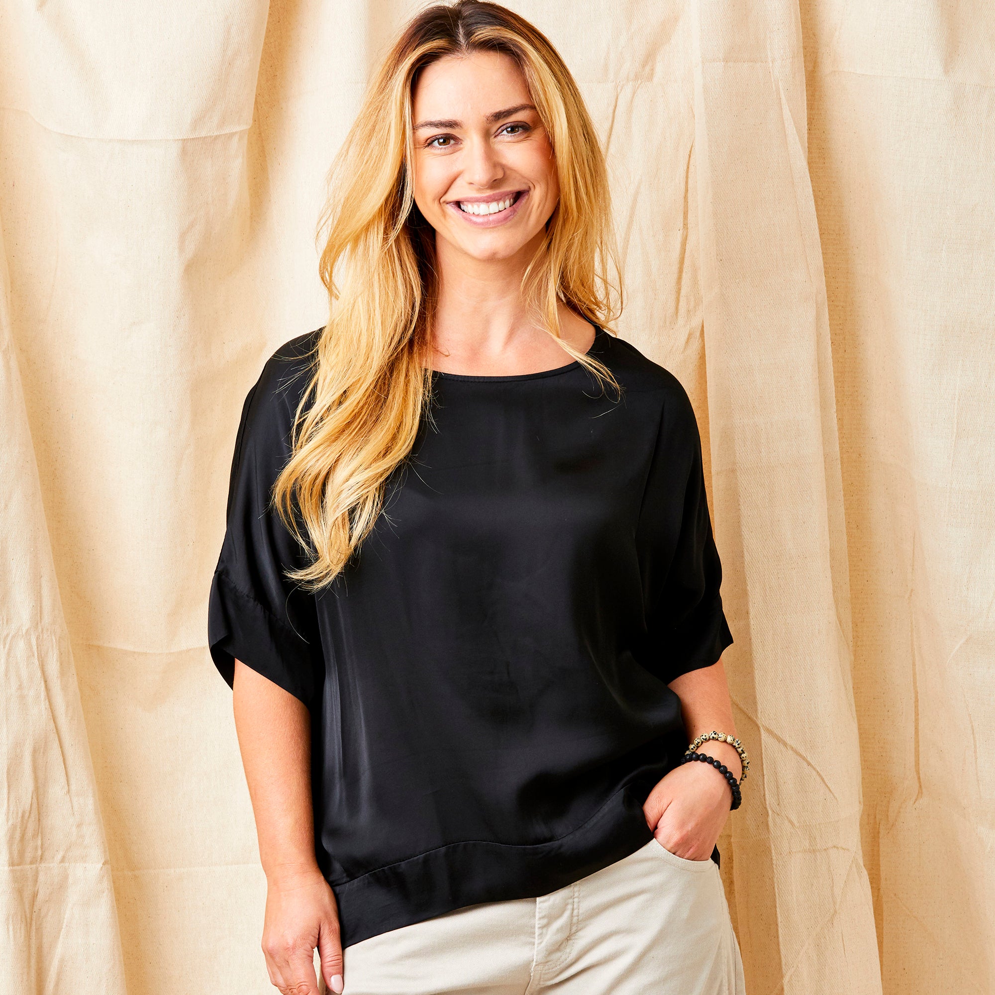 Sigal Satin Oversize Box Tee - Suzy D London