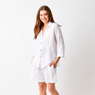 Simona Linen Shorts With Elasticated Back - Suzy D London