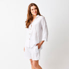Simona Linen Shorts With Elasticated Back - Suzy D London