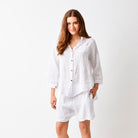 Simona Linen Shorts With Elasticated Back - Suzy D London