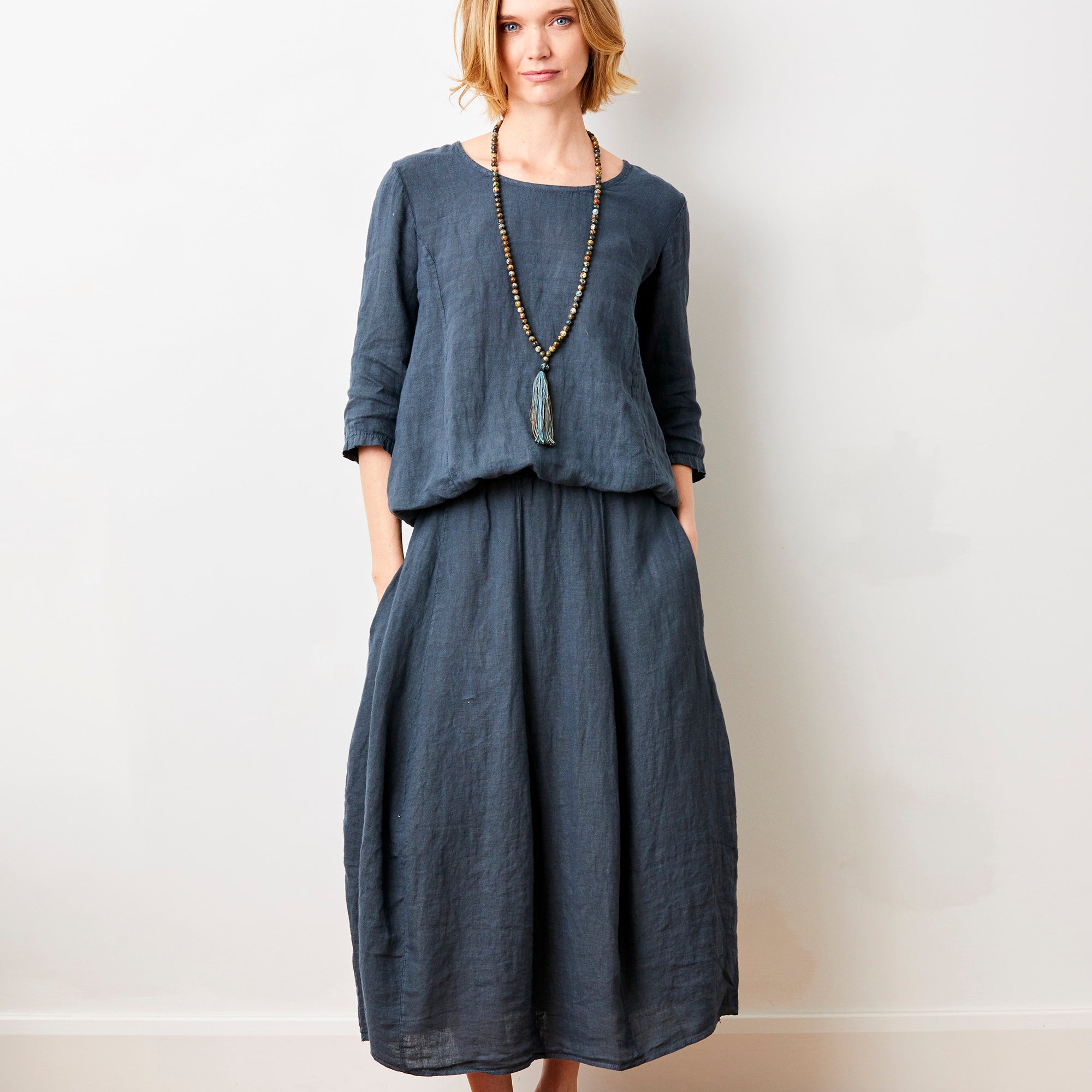 Solene Linen Bubble Shape Skirt - Suzy D London