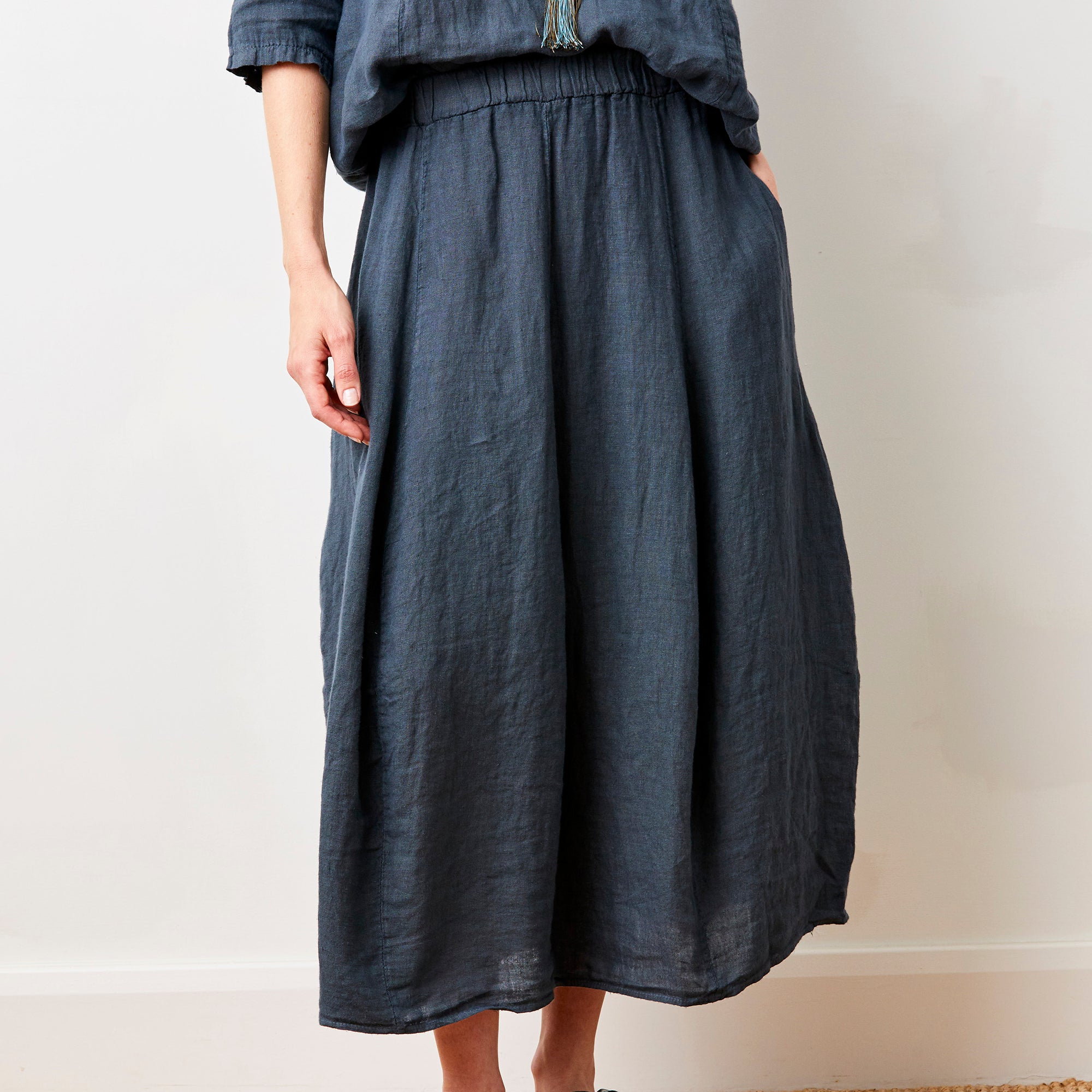Solene Linen Bubble Shape Skirt - Suzy D London