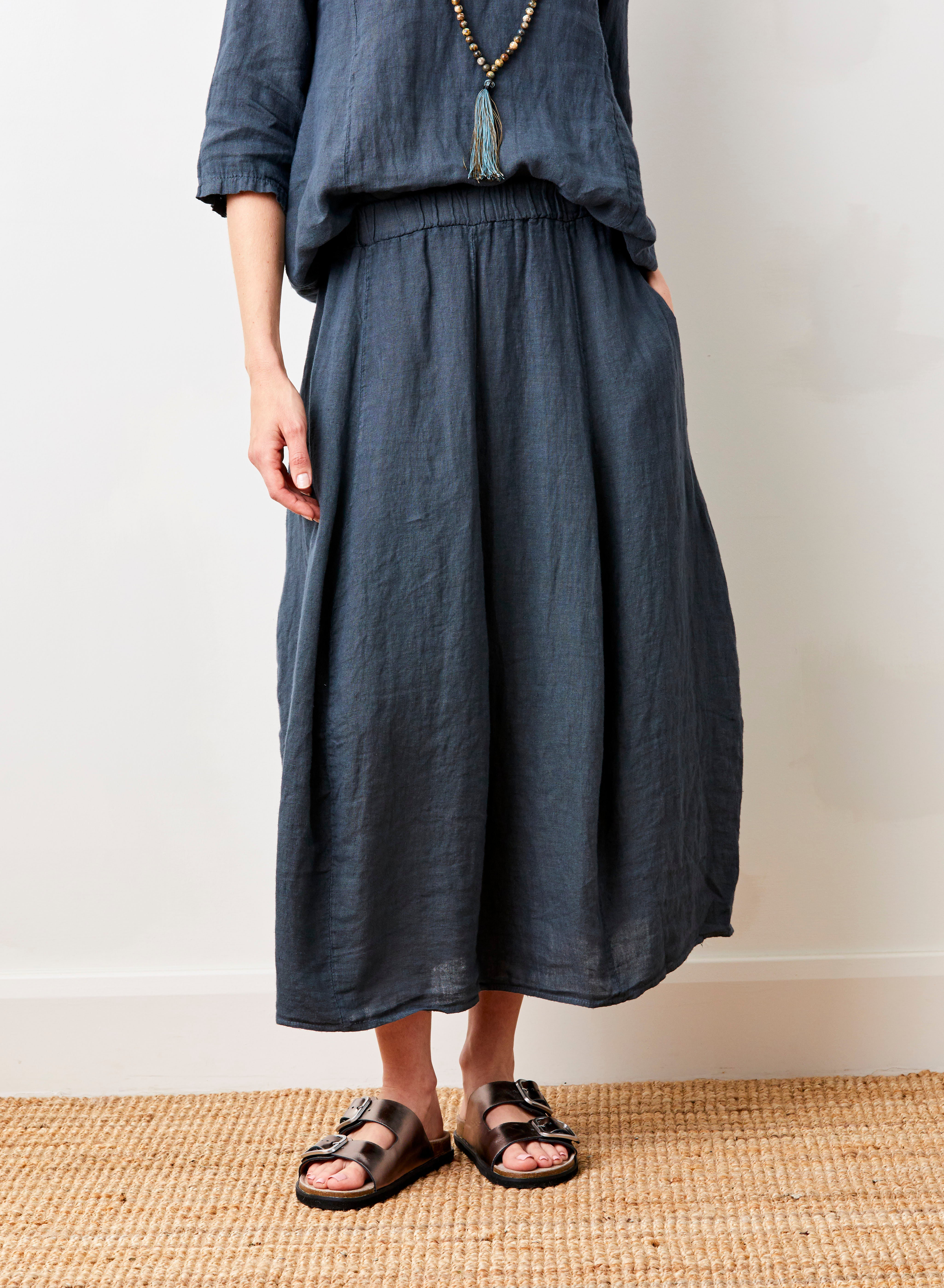 Solene Linen Bubble Shape Skirt - Suzy D London