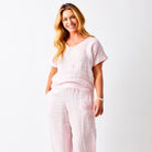 Sonora Linen V-Neck Hi Lo Tee - Suzy D London
