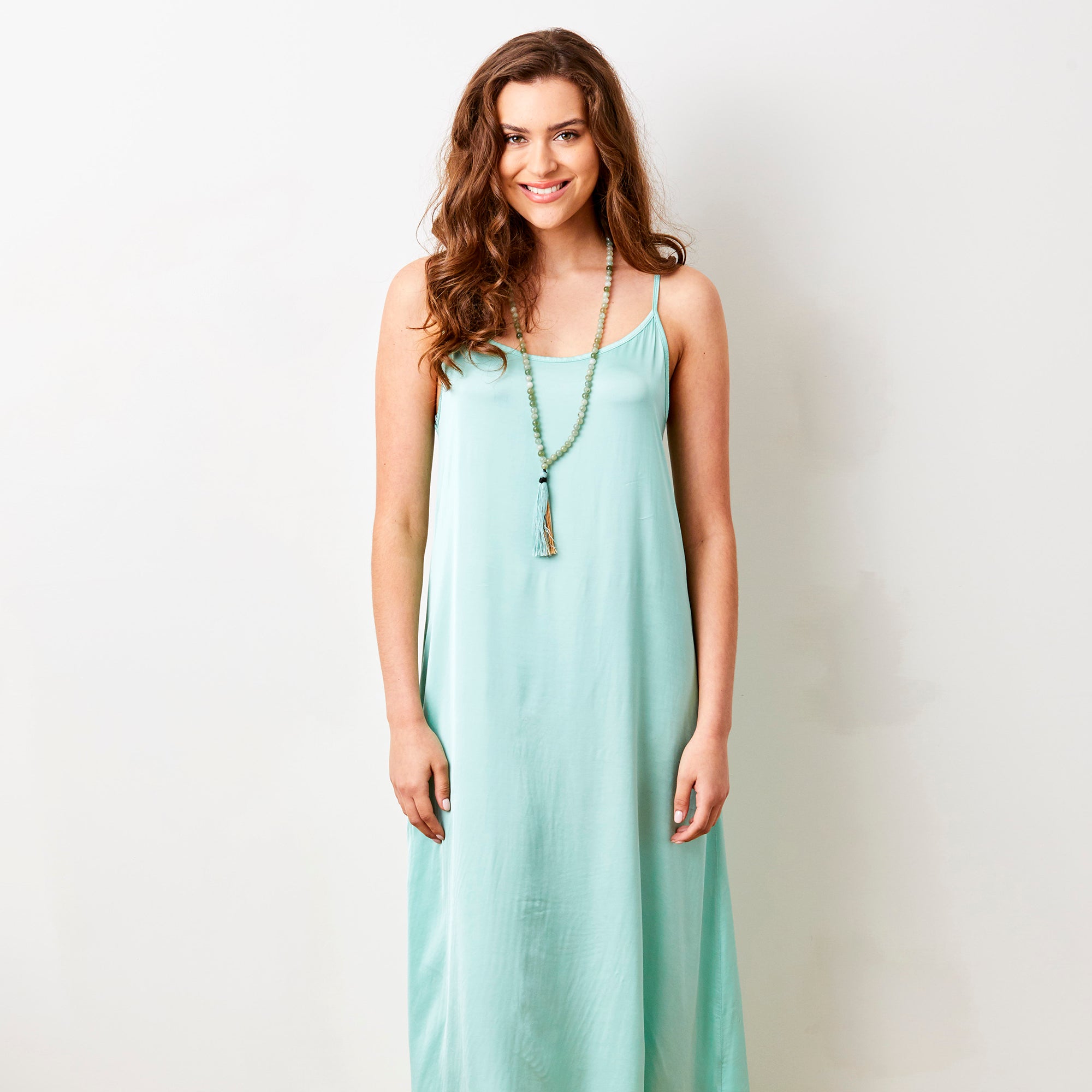 Suzie Satin Shoestring Strap Maxi Dress - Suzy D London