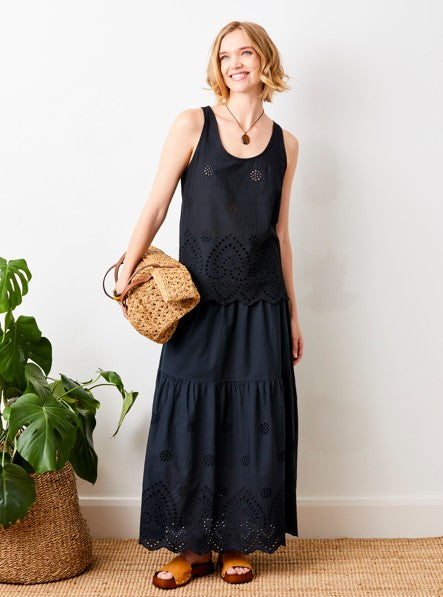 Waterlily Broderie Anglaise Maxi Skirt - Suzy D London