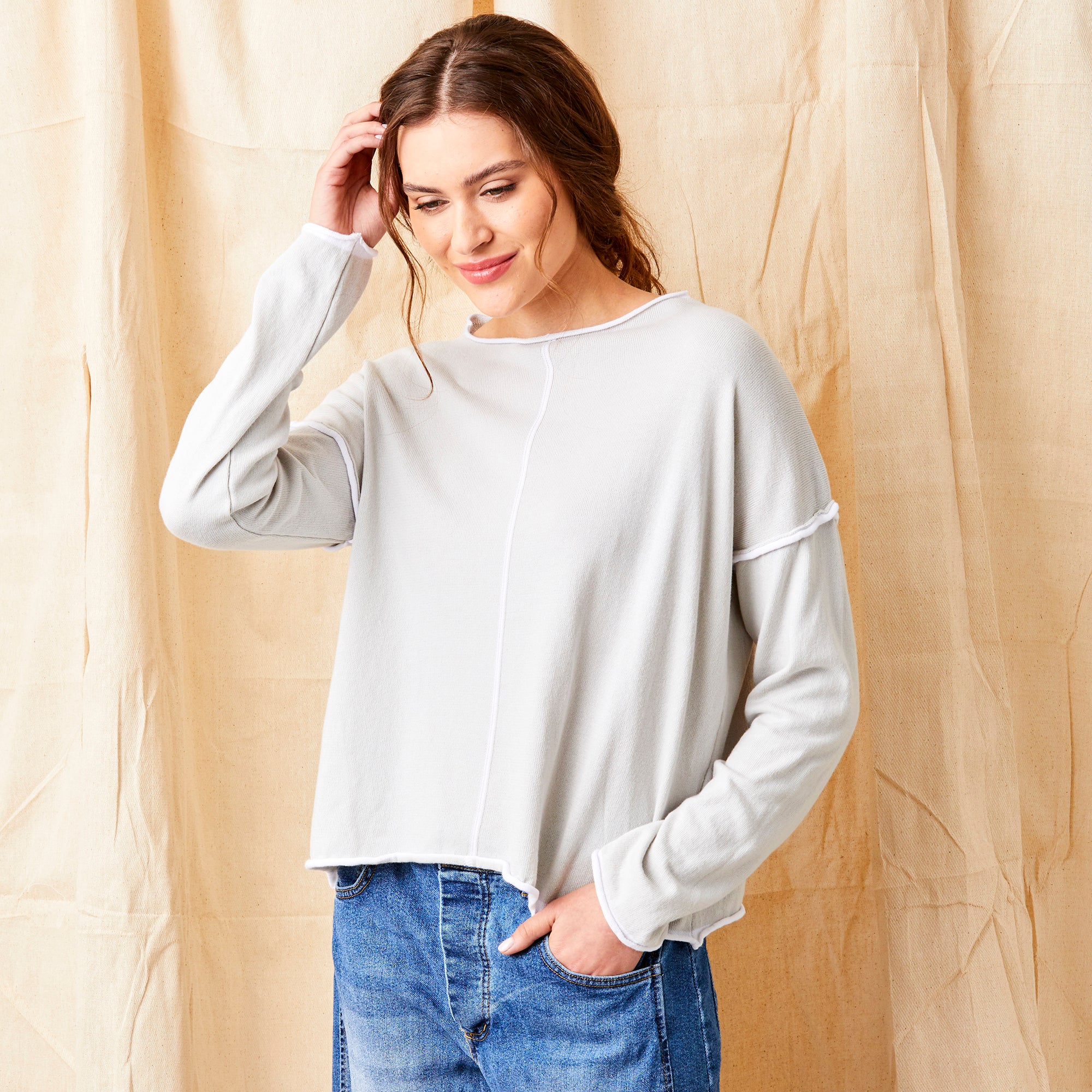 Wren Long Sleeve Knit With Trim - Suzy D London