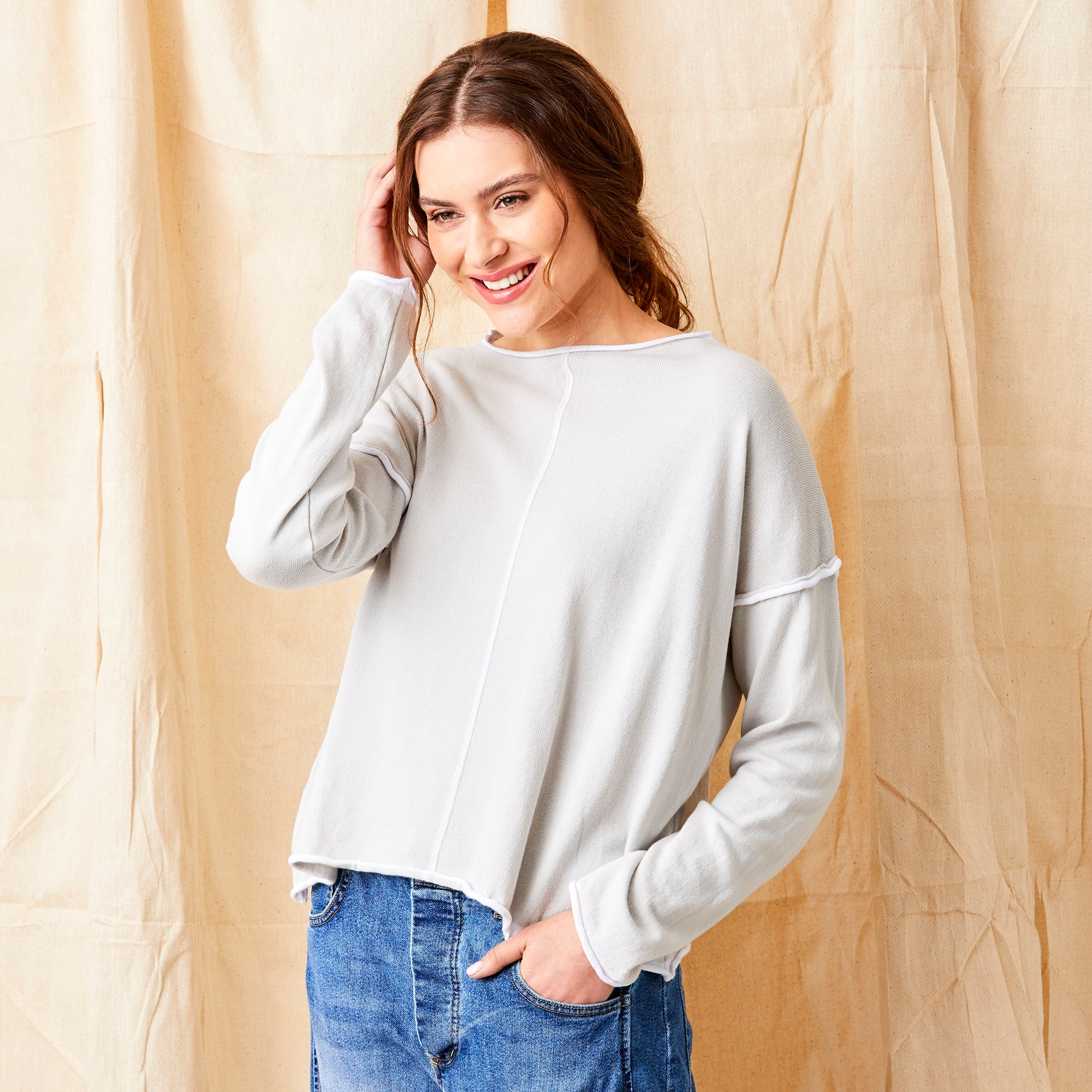Wren Long Sleeve Knit With Trim - Suzy D London