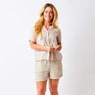 Yaelle Print Linen Mix Shorts - Suzy D London