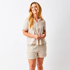 Yaelle Print Linen Mix Shorts - Suzy D London