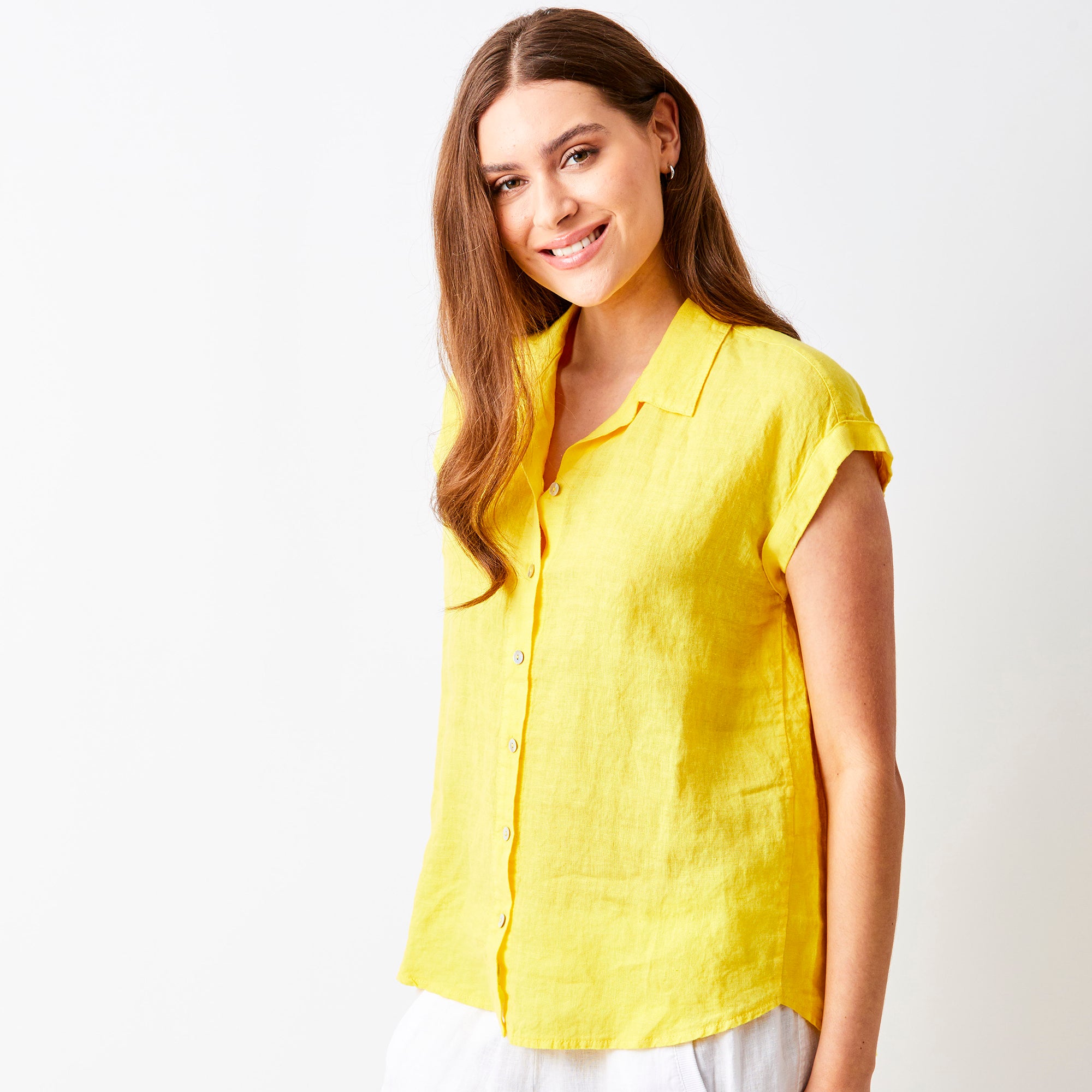 Ynez Short Sleeve Linen Shirt - Suzy D London