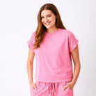 Whiley Crew Neck Tee With Turn Up Sleeve - Suzy D London