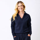 Whisper Raw Edge Open Collar Sweatshirt - Suzy D London