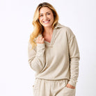 Whisper Raw Edge Open Collar Sweatshirt - Suzy D London