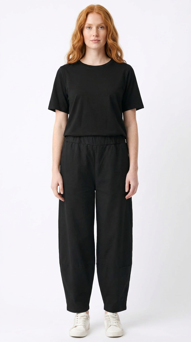 Jowita Crew Neck Oversize Jersey Tee - Suzy D London