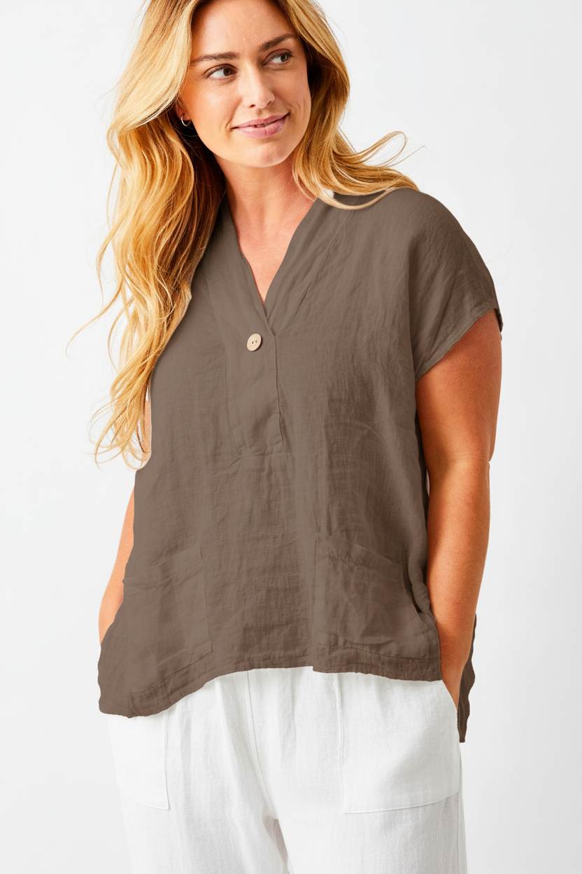 Susanna Mud Top White Pants