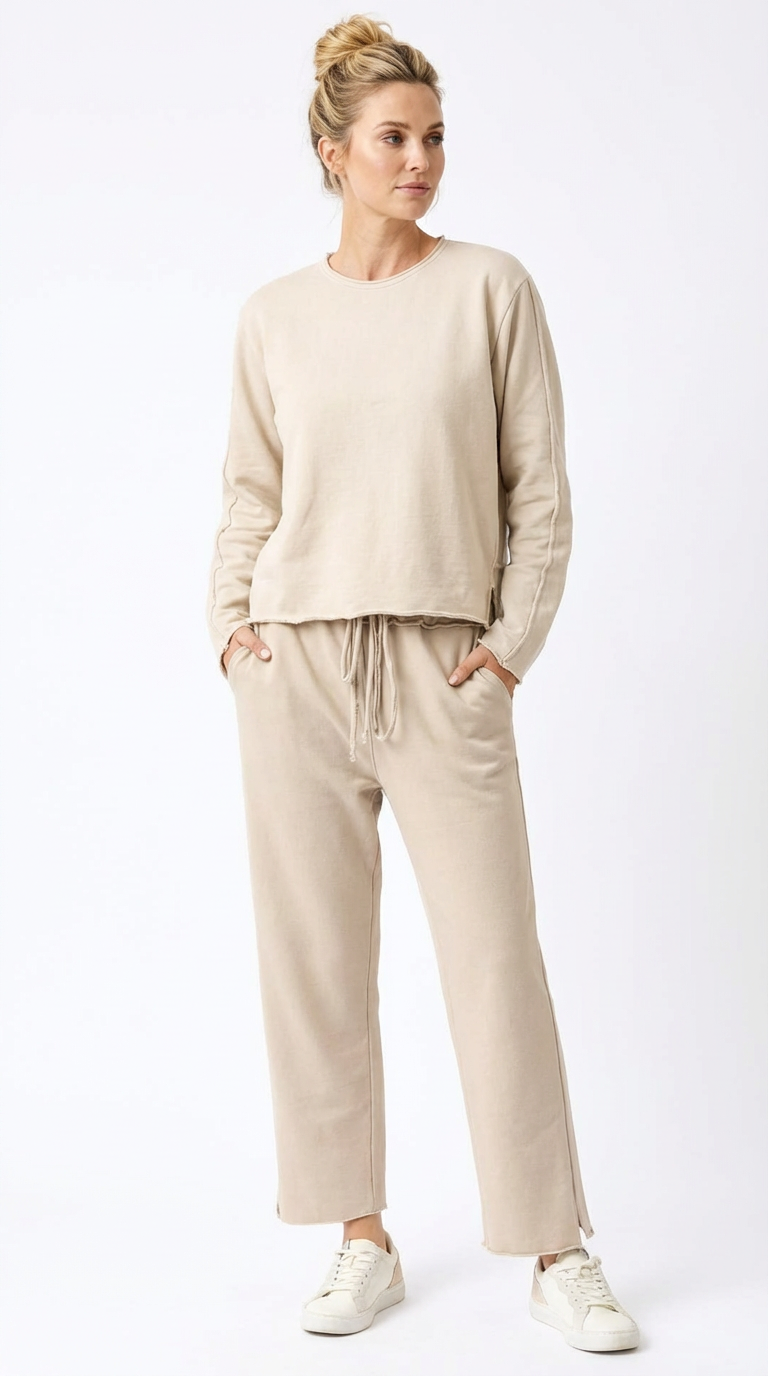 Wan Rolled Neck Sweatshirt With Raw Edge - Suzy D London