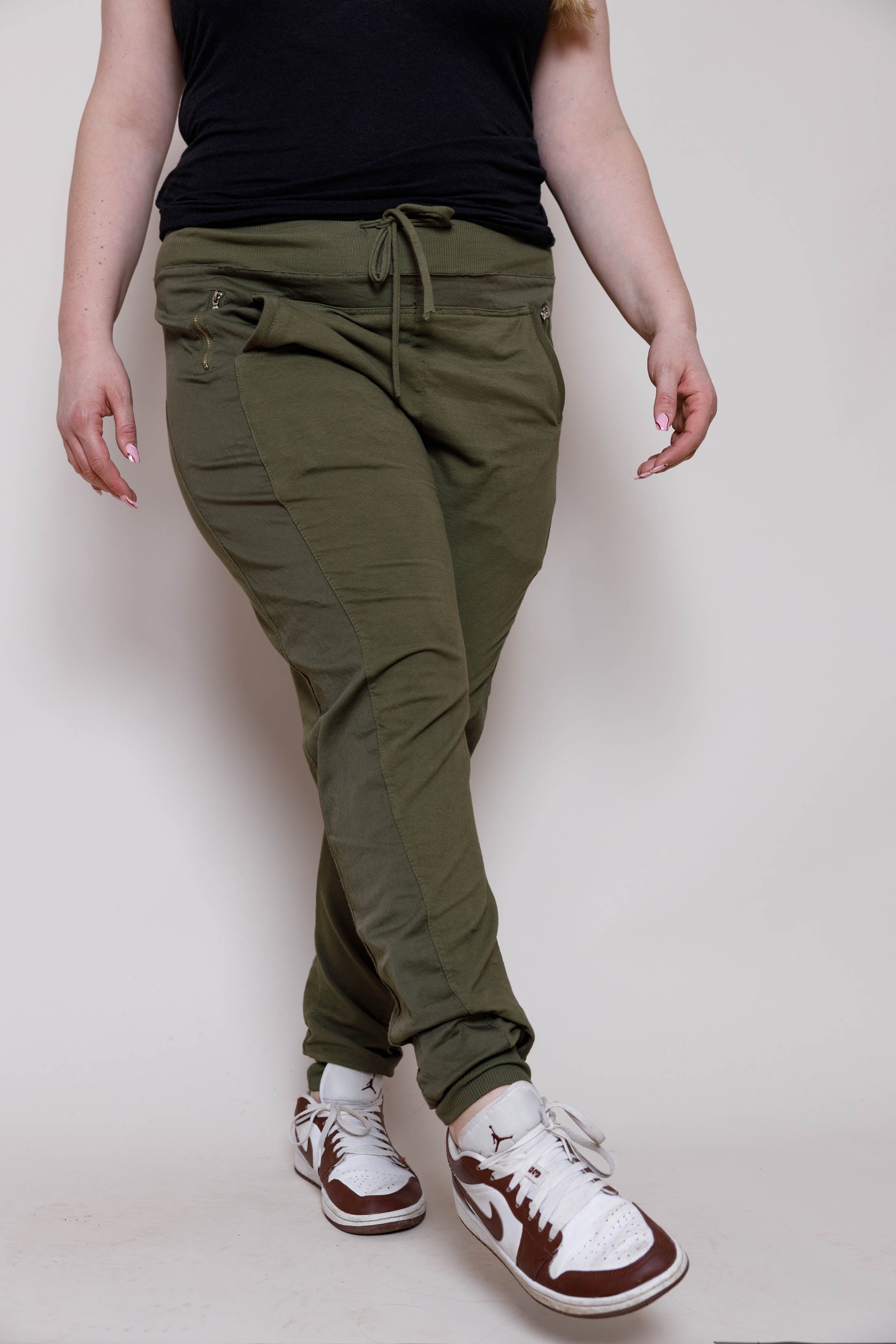 Olive Ultimate Joggers Curve Collection Suzy D 