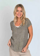 Longline Button T-Shirt - Suzy D London