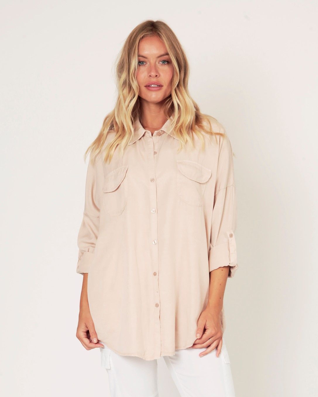 Beth Double Pocket Shirt Soft Pink