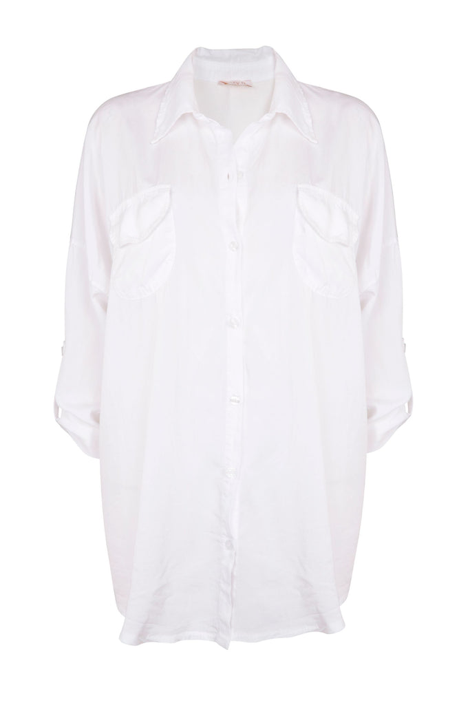 Beth Double Pocket Shirt White