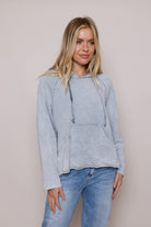 Suzy D Birdie Rolled Hem Hoodie Light Grey