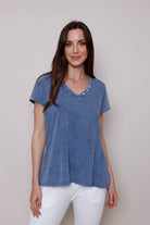 Suzy D Blake Longline Button T-Shirt