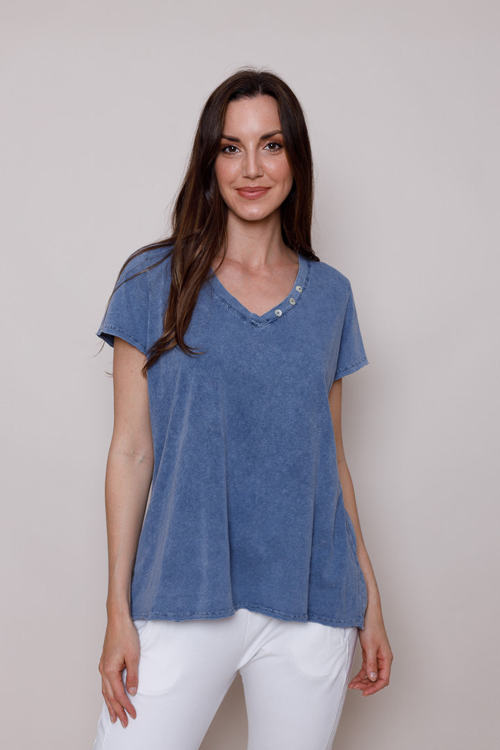 Suzy D Blake Longline Button T-Shirt