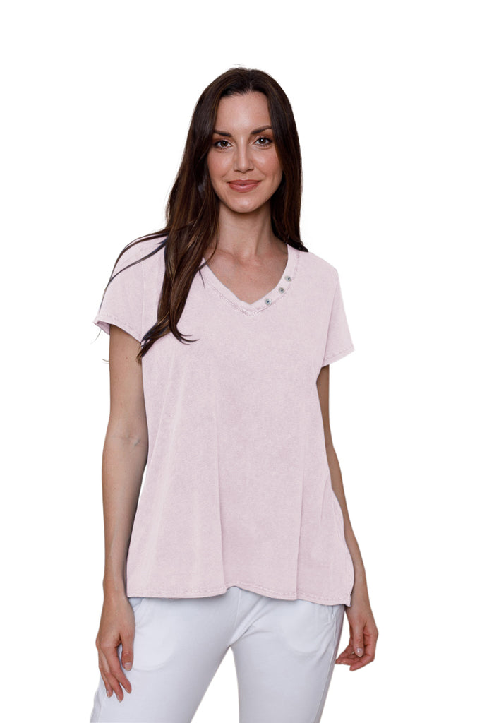 Longline Button T-Shirt - Suzy D London
