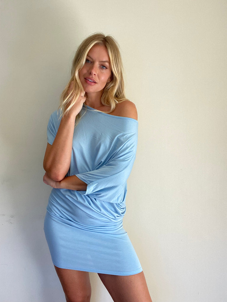 Suzy D Daphne Asymmetric Dress Blue