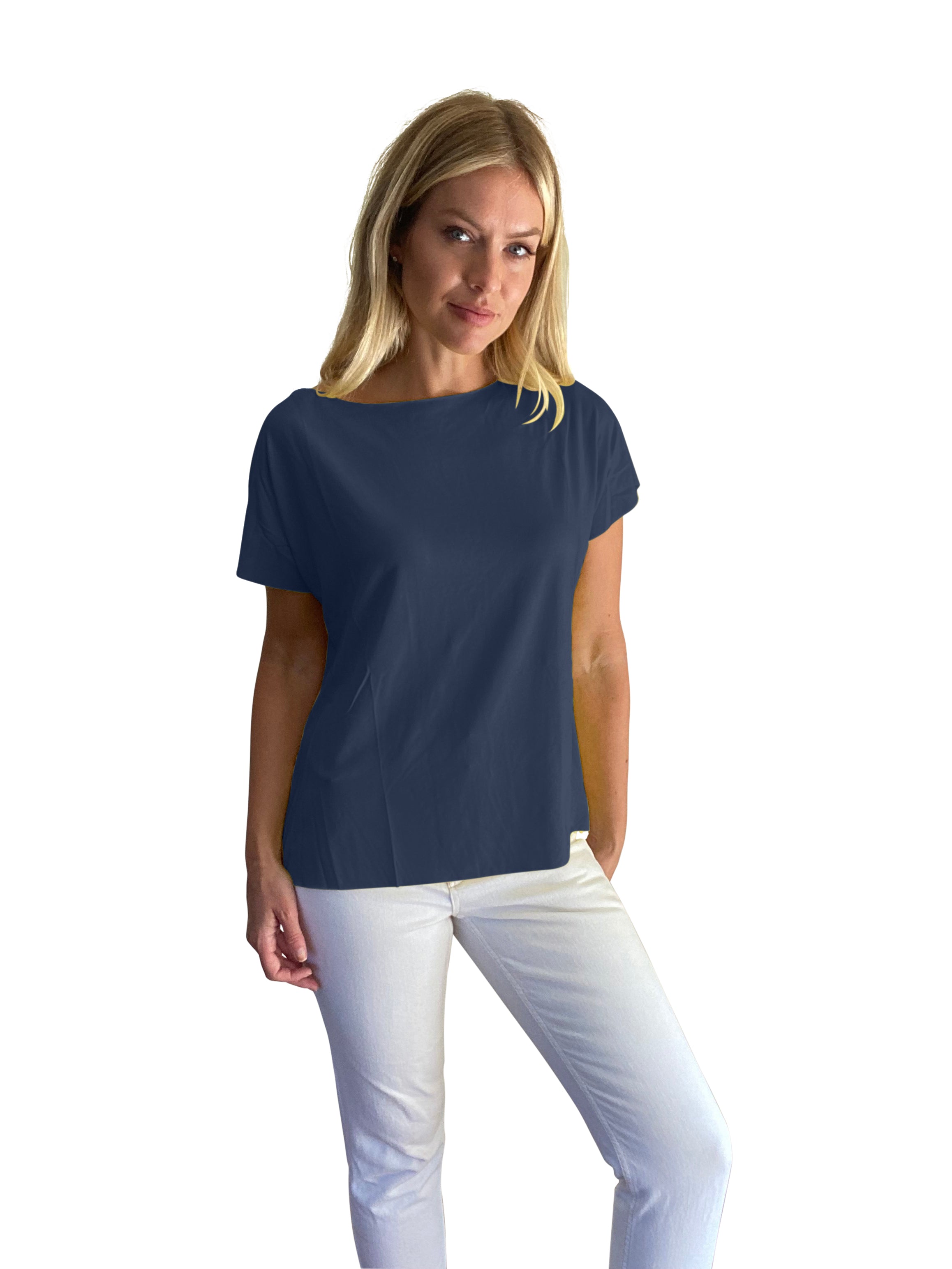 Della Loose Fit Wide Neck T-Shirt - Suzy D London