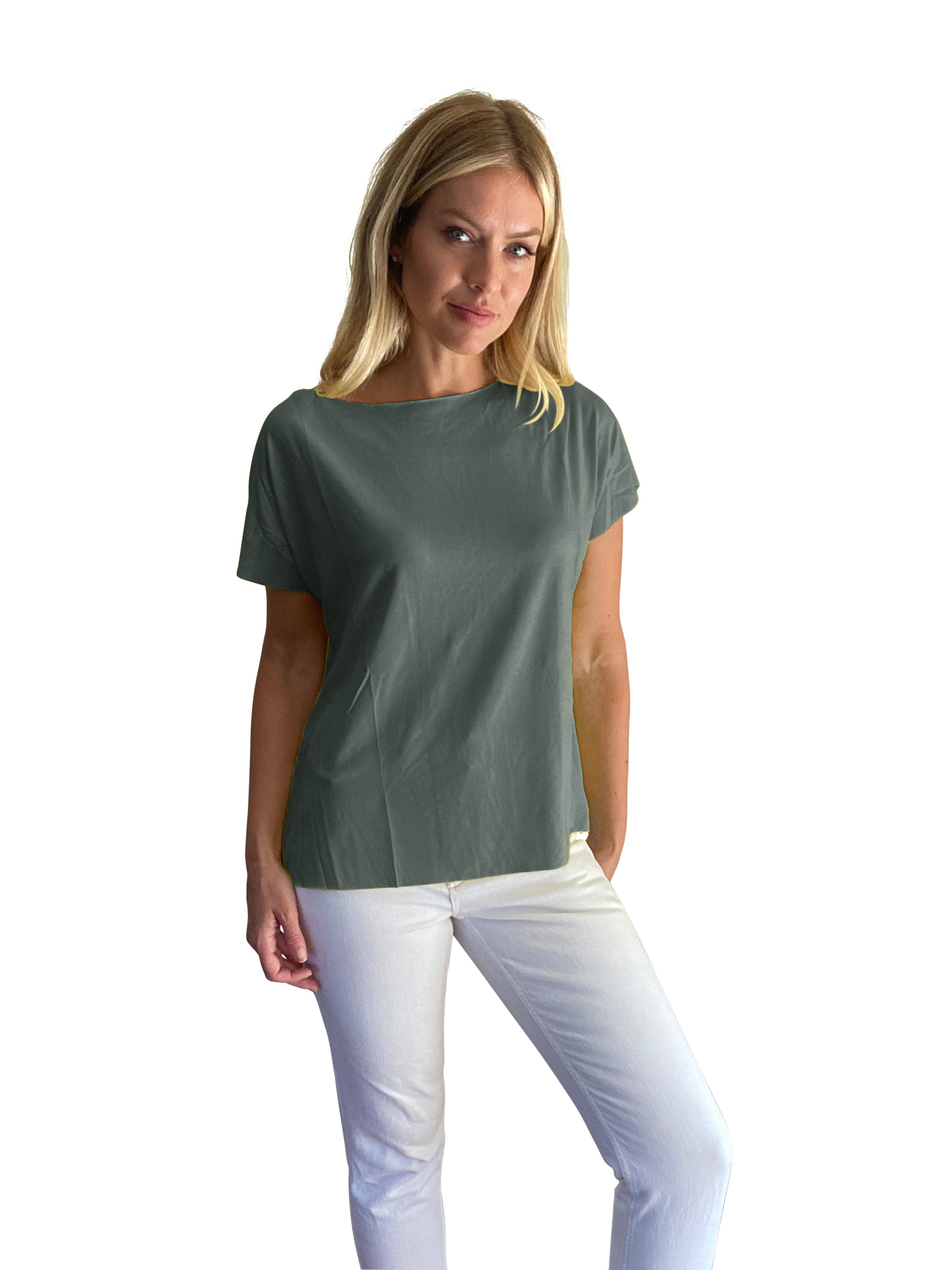 Della Loose Fit Wide Neck T-Shirt - Suzy D London