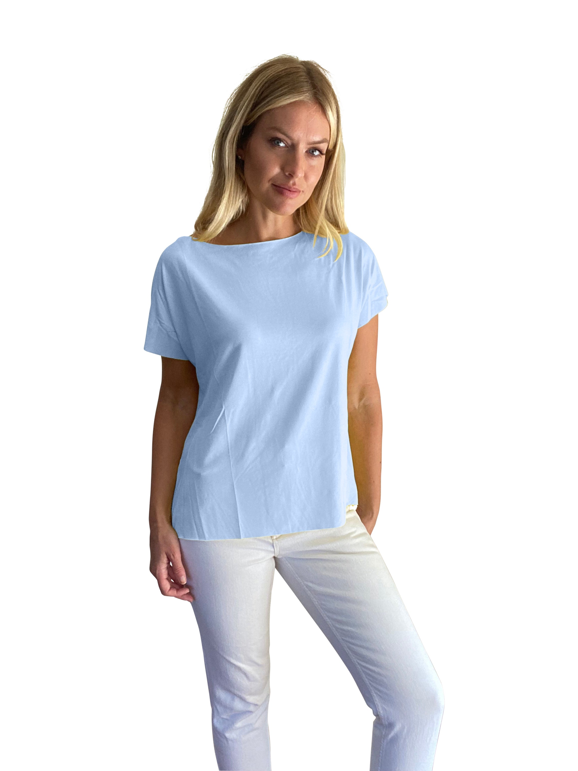 Della Loose Fit Wide Neck T-Shirt - Suzy D London