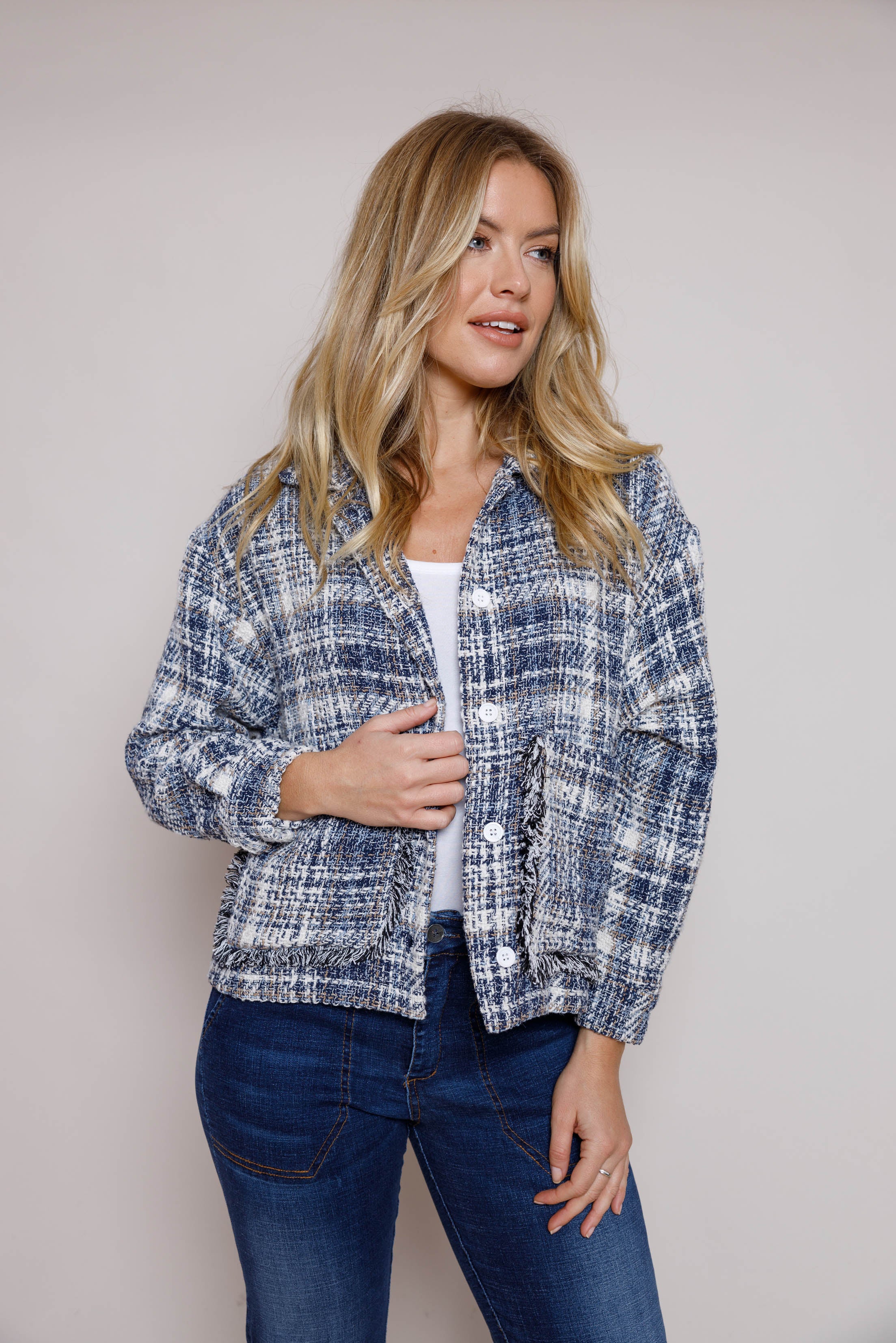 Gwen Textured Bomber Jacket Suzy D London