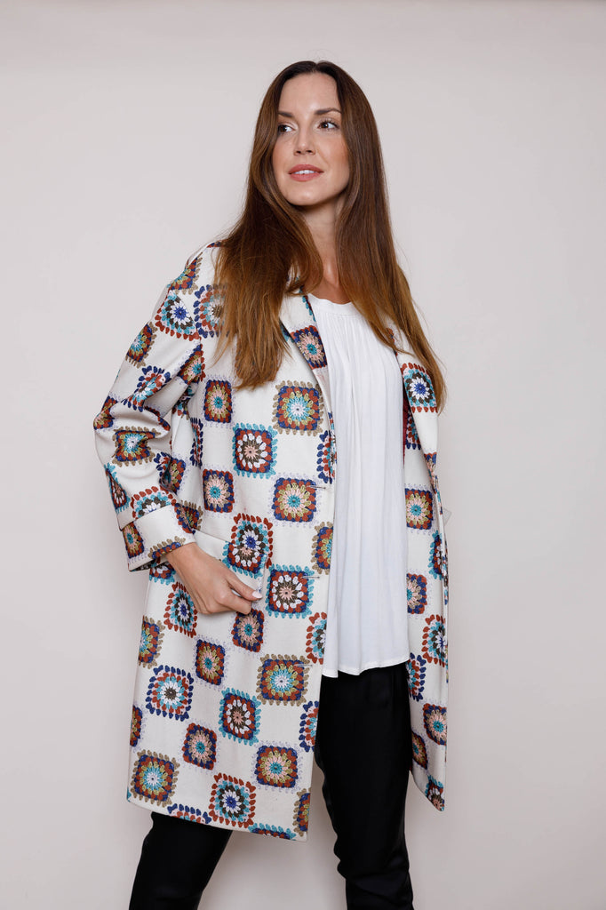 Suzy D Karolina Printed Jacket in Cream 