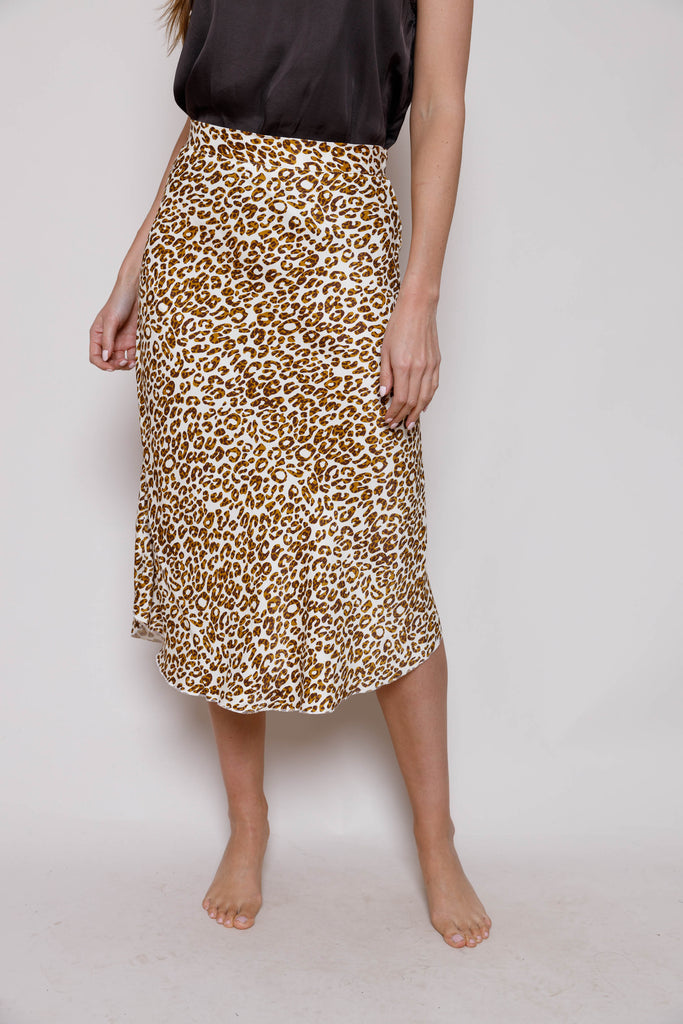 Kesia Leopard print Bias cut skirt
