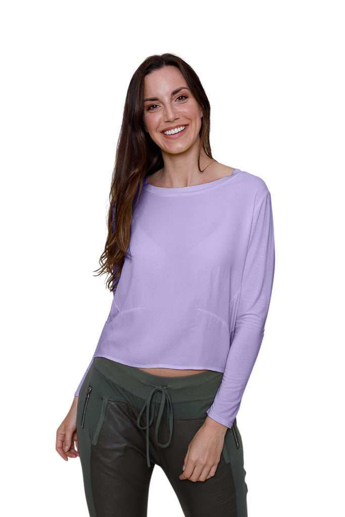 Wax Crepe Hi Lo Top With Jersey Sleeves - Suzy D London