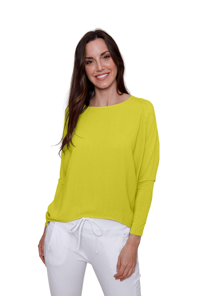 Whoopy Yellow Button Back Jersey Top