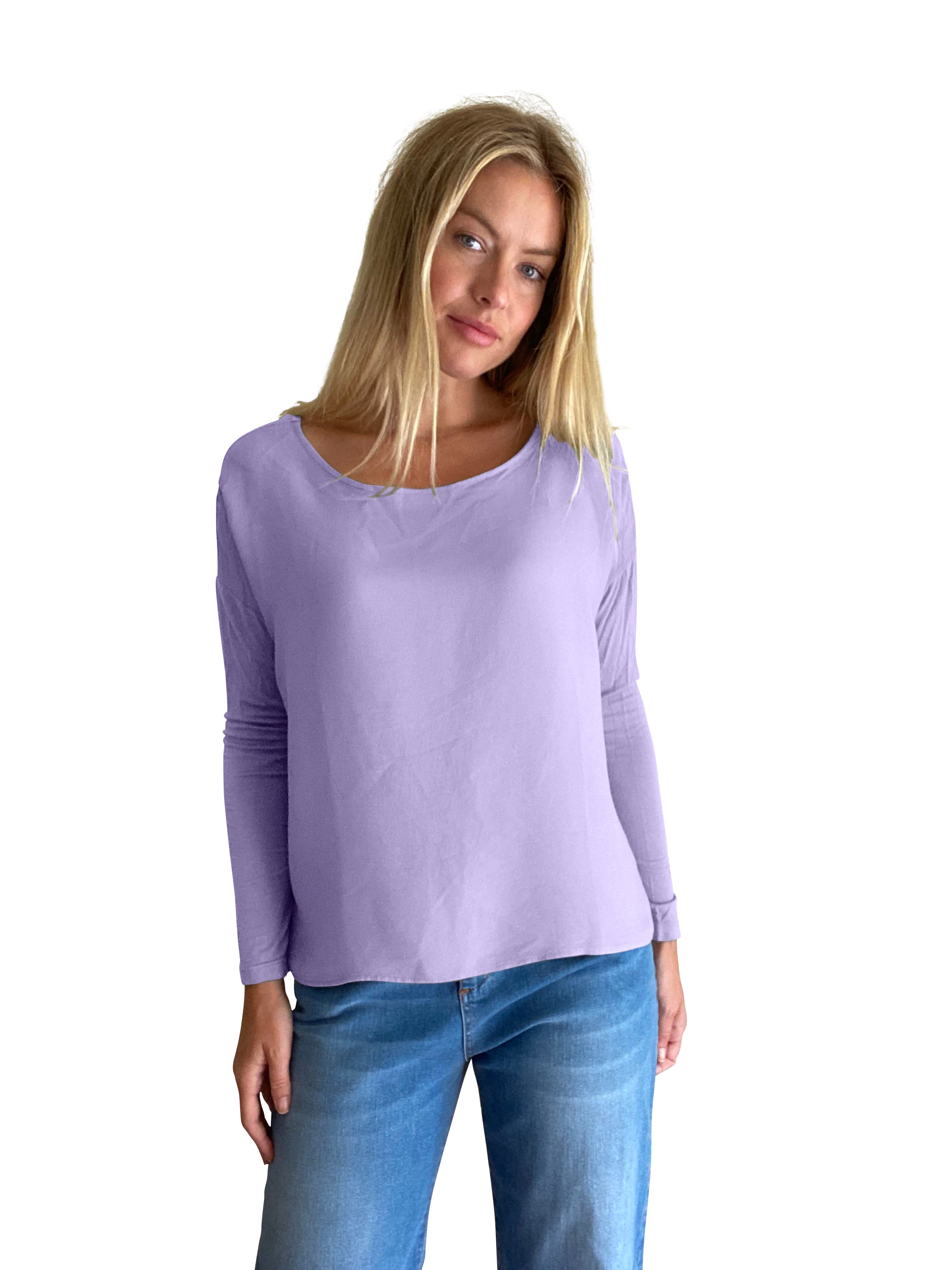 Wylda Viscose Top With Jersey Sleeves - Suzy D London